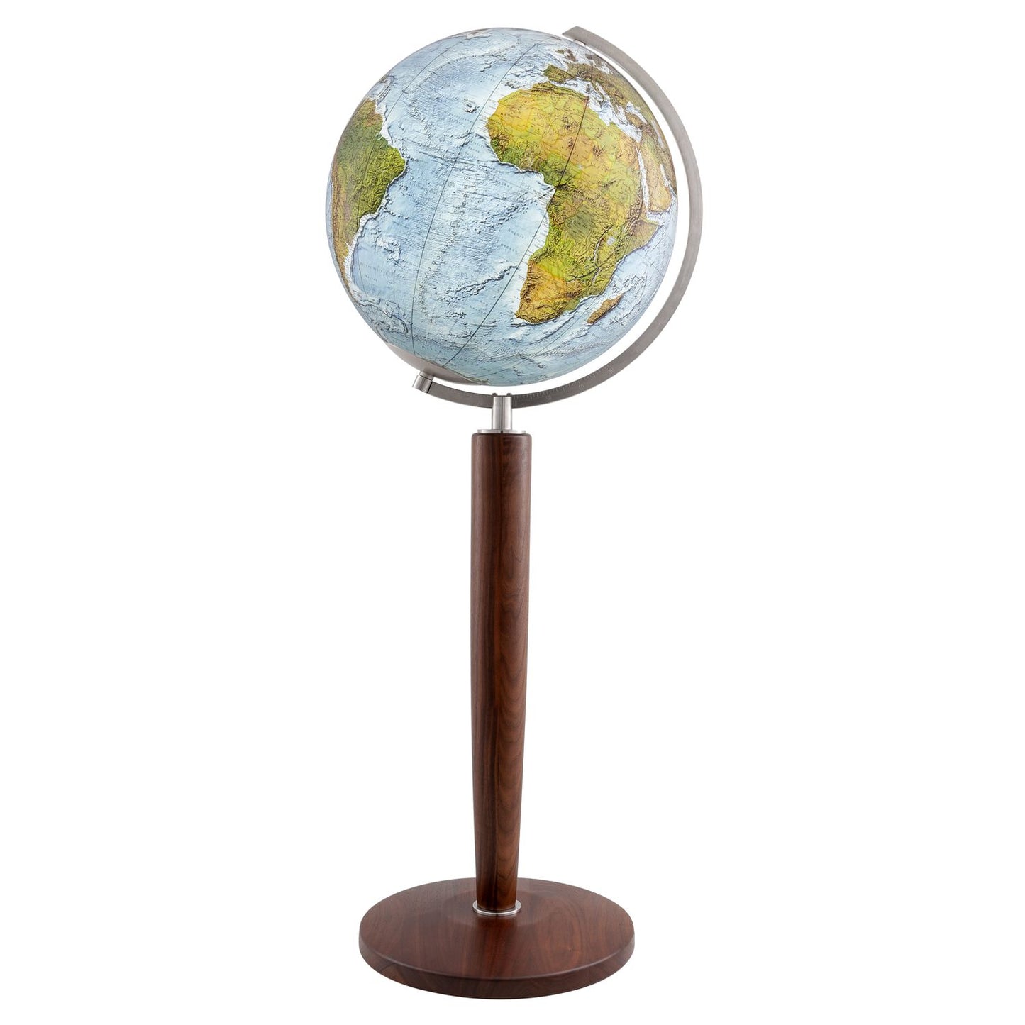 Columbus DUO ALBA Standglobus Khan D 51 cm Kristallglas u. Nussbaum Säulenfuß